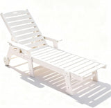 Lounge Chair Outdoor with Wood Texture, Oversized Chaise Lounge Chairs Outside with 5-Position Adjustable Backrest - Photo 3