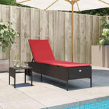 Adjustable Patio Sun Lounger Chair with Thick Cushion, Brown PE Rattan Outdoor Furniture for Poolside, Garden, Backyard - Photo 1