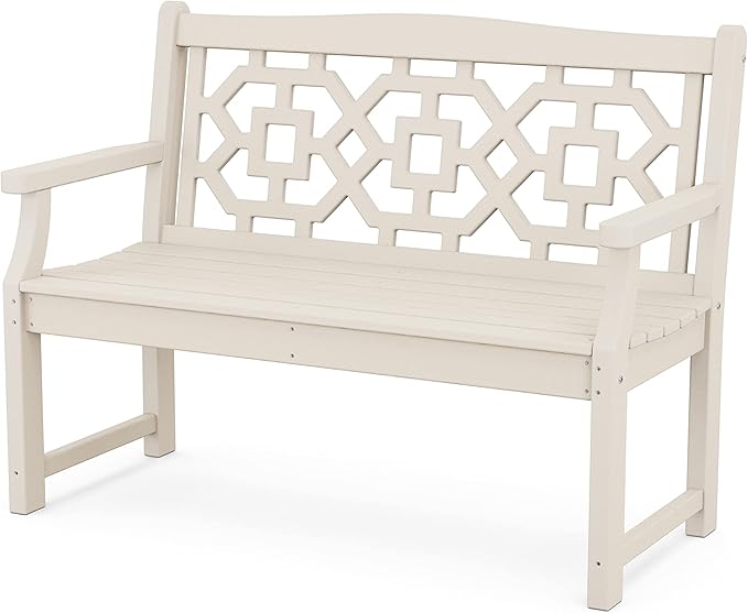 Martha Stewart by POLYWOOD Chinoiserie 48" Outdoor Bench for Patio, Porch & Backyard - Photo 1