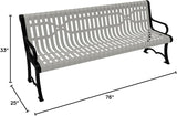 COATEDOUTDOORFURNITURE Heavy-Duty Outdoor Bench Thermoplastic Coated, Slated Steel, Commercial-Grade Garden Bench - Photo 2