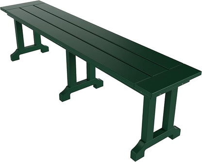 WO WESTIN OUTDOOR HDPE Laguna Trestle 65" Bench,Dark Green
