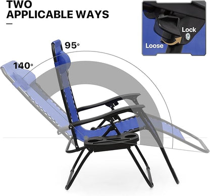 MoNiBloom Zero Gravity Chair Outdoor Folding Patio Lounge Chair for Outside Reclining Lawn Chair Recliner Beach Chair for Adults, Blue