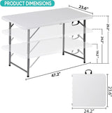 SUPER DEAL Portable 4 Foot Plastic Folding Table - Photo 2
