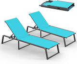 Aluminum Chaise Lounge Outdoor Set of 2 - Photo 1