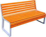 Outdoor 47in Bench Cast Aluminum Metal Garden Bench Weatherproof Weather Resistant Patio Bench Wooden Front Porch - Photo 1