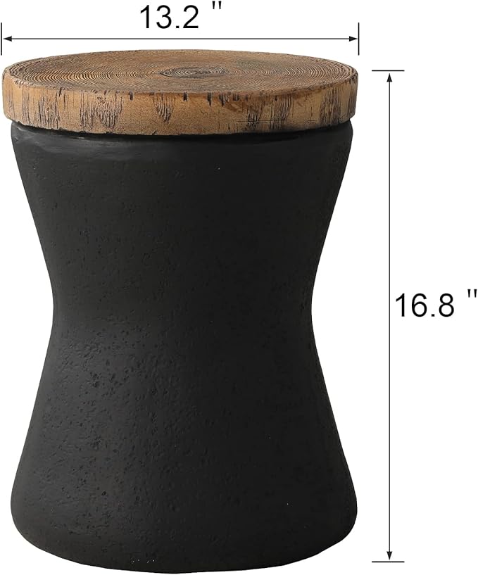SUNBURY Outdoor Accent Table, 13" W Hourglass Shaped Outdoor Side Table for Patio - Photo 3