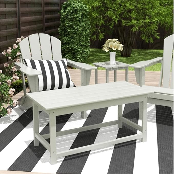 Costaelm Adirondack Conversation Table, HDPE Outdoor Drink Weather Resistant, Outdoor Patio Porch Accent Balcony Table for Pool, Seaside, Backyard, Sand