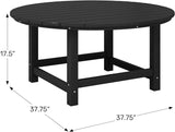 WestinTrends Malibu Low Outdoor HDPE Round Patio Coffee Table, Pacific Blue - Photo 2