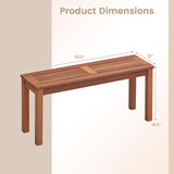 COSTWAY Outdoor Bench, 39.5” Backless Solid Wood Narrow Bench for Outside, Patio, Park, Garden & Front Porch (1) - Photo 3