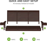 Real Relax Front Porch Swing, Wooden Upgraded 3 Person Seat Bench Swing Hanging Chair with Cup Holders - Photo 8