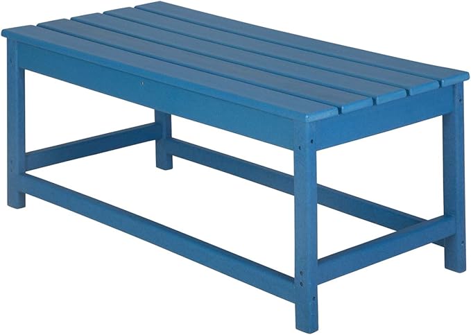 WO WESTIN OUTDOOR HDPE Laguna Outdoor Poly Adirondack Coffee Table, Pacific Blue