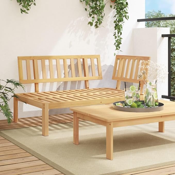 Pallet Corner Sofa Brown Solid Acacia Wood Modular Garden Sofa Patio Set Outdoor Patio Couch for Outdoor Courtyard