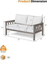 Outdoor Aluminum Loveseat Sofa, 2-Seat Patio Sofa with Thick Cushions, Outdoor Club Sofa Couch - Photo 3