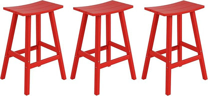 WestinTrends Malibu Malibu 29 Inch High Backless Seat Bar Stools (Set of 3), Red