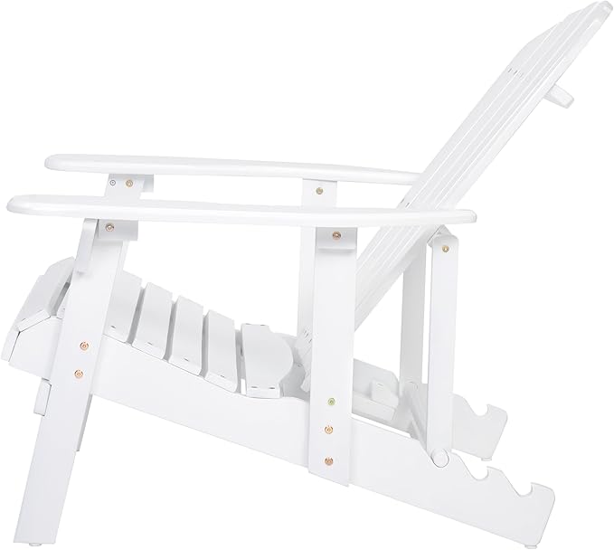 Malibu Adirondack Chair,Patio Seating,Acacia Wood,White-91