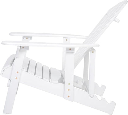 Malibu Adirondack Chair,Patio Seating,Acacia Wood,White-91