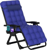 ZENPETIO Zero Gravity Lounge Chair, Foldable Outdoor Recliner with Detachable Cushion - Photo 1