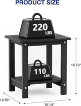 YEFU Outdoor Side Table for Patio: 16" HIPS Weather - Resistant Adirondack Tables - Waterproof Small Square End Tables - Photo 3