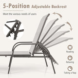 Nightcore Chaise Lounge Chair Outdoor, Pool Chair with 5 Adjustable Backrest, Patio Lounge Chairs with Breathable Fabric - Photo 5