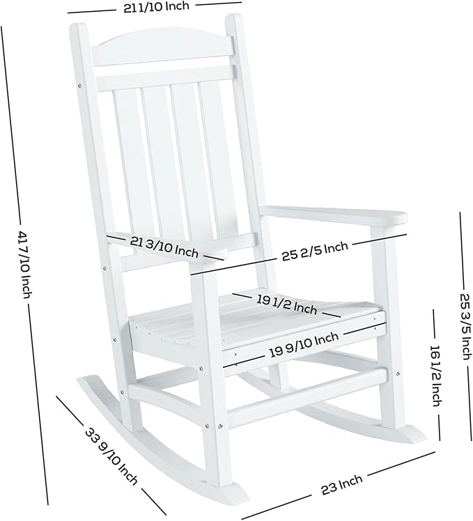 WestinTrends Malibu Malibu Outdoor Patio Poly Classic Porch Rocking Chair (Set of 4), Weathered Wood - Photo 3