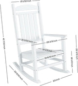 WestinTrends Malibu Malibu Outdoor Patio Poly Classic Porch Rocking Chair (Set of 4), Weathered Wood - Photo 3