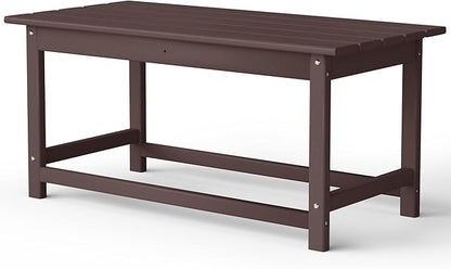 Costaelm Adirondack Conversation Table, HDPE Outdoor Drink Weather Resistant, Outdoor Patio Porch Accent Balcony Table for Pool, Seaside, Backyard, Dark Brown