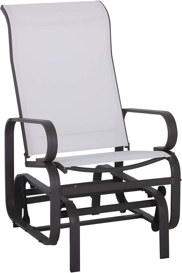 Outsunny Outdoor Glider Chair, Gliders for Outside Patio with Smooth Gliding Mechanism and Lightweight Construction for - Photo 1