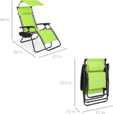 Best Choice Products Folding Zero Gravity Outdoor Recliner Patio Lounge Chair w/Adjustable Canopy Shade, Headrest - Photo 3