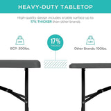 Best Choice Products 4ft Plastic Folding Table, Indoor Outdoor Heavy Duty Portable w/Handle, Lock for Picnic, Party - Photo 3