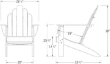 Cambridge Casual Arie Outdoor Teak Wood Adirondack Chair,/Weathered Gray - Photo 8