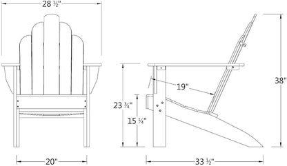 Cambridge Casual Arie Outdoor Teak Wood Adirondack Chair,/Weathered Gray