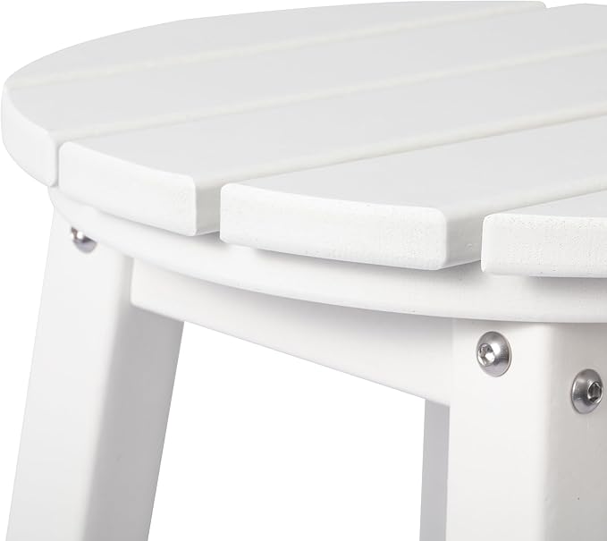 Costaelm 24" Height Outdoor Bar Stools, All-Weather Bar Stools, Adirondack Poly Patio Round Bar Stool for Patio, Deck - Photo 7