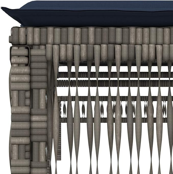 Outdoor Chaise Lounge Chair Grey, 78 x 37.8 x 21.7 in PE Rattan Adjustable Patio Sun Lounger with 5 Backrest Positions - Photo 9