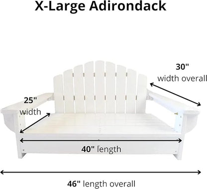 Midlee White Dog Adirondack Chair Bed (X-Large)