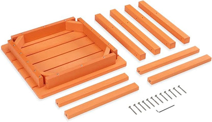 Psilvam Oversized Outdoor Side Table, 19.68" Poly Lumber Adirondack Side Table, Weather Resistant Patio Side Table for Poolside, Garden and Front Porch (Orange)