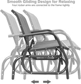LUARANE Swing Glider Chair, Heavy-Duty Steel Frame 2-Person Outdoor Swing Bench - Photo 6