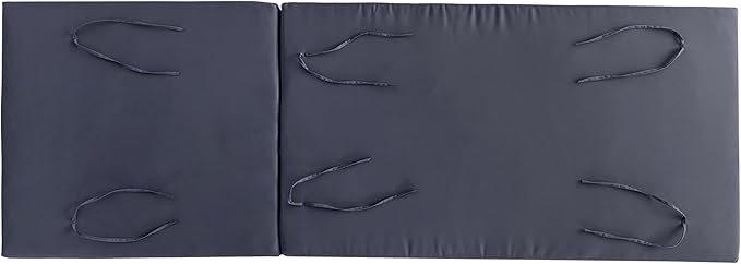 Merax, Dark Gray Outdoor Chaise Lounge Foldable 2-Section Design, Patio Reclining Chair Cushions for Lawn, Pool and Beach, 27.75” W x 76.25” D x 4.00” H