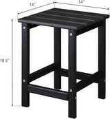 Vasitelan Outdoor Adirondack Square Side Table, Pool Composite Patio Table,HDPE End Tables for Backyard,Pool (Black) - Photo 3