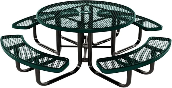 COATEDOUTDOORFURNITURE Heavy-Duty Portable Outdoor Kids Table with Umbrella Hole, Expanded Metal Kids Picnic Table - Photo 1