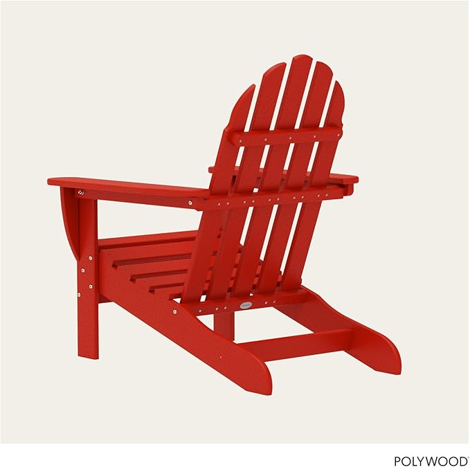 POLYWOOD AD4030SR Classic Outdoor Adirondack Chair, Sunset Red