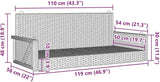 Swing Bench Beige PE Rattan Powder-Coated Steel Medium for Outdoor Garden Patio Relaxation Spacious Seating for Two - Photo 2