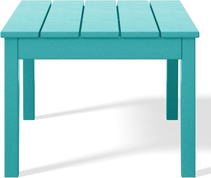 WestinTrends Malibu Low Outdoor HDPE Patio Rectangle Coffee Table, Turquoise