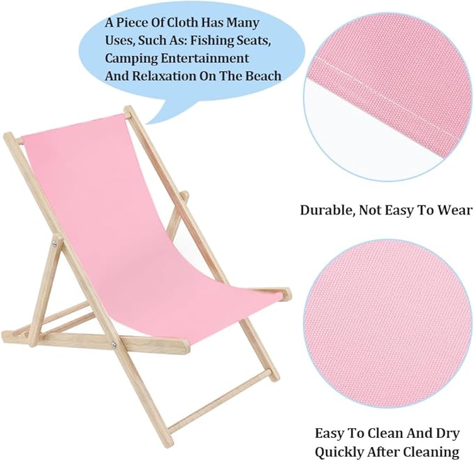 GORGECRAFT Pink Oxford Cloth Beach Sling Chair Replacement, 435*1165mm, Reclining, Waterproof, Portable, Easy to Use, Sunbathing, Garden, Courtyard, Beach, Relaxation