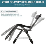 NAIZEA Padded Zero Gravity Chair, Cooling Fabric Folding Outdoor Lounge Chairs - Photo 4