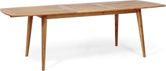 Christopher Knight Home Stamford Outdoor Acacia Wood Expandable Dining Table, Teak