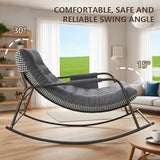 Oversized Rocking Chair with Cushion and Armrests, Lounge Rocker Recliner for Living Room, Bedroom, Patio, Porch - Photo 3