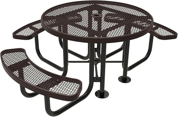 COATEDOUTDOORFURNITURE Heavy-Duty Portable Outdoor Picnic Table with Umbrella Hole - Photo 1