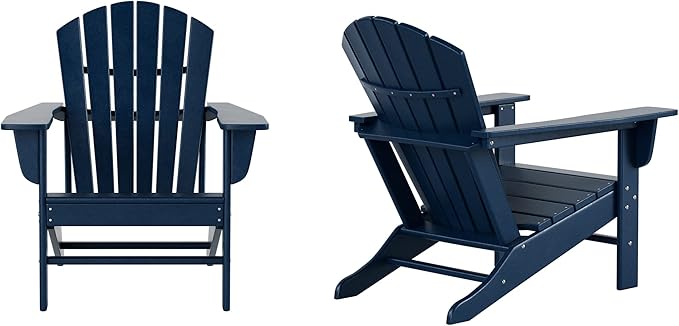 WestinTrends Dylan Outdoor Adirondack Chair (Set of 2), Navy Blue