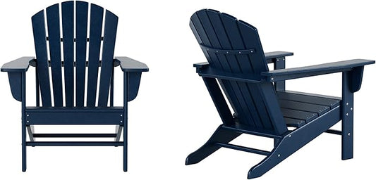 WestinTrends Dylan Outdoor Adirondack Chair (Set of 2), Navy Blue