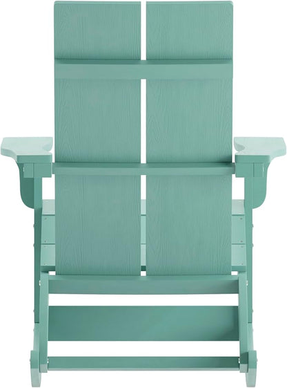 Taylor & Logan Ebbe Modern All-Weather 2-Slat Poly Resin Adirondack Chair in Sea Foam